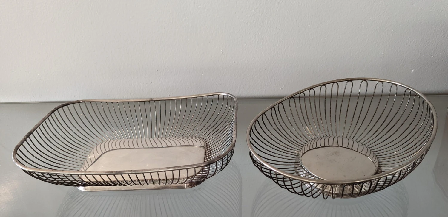 Vintage Silver Plated Bread Baskets - Set Of 2 8 Vintage Silver Plated Bread Baskets - Set Of 2 - Image 6