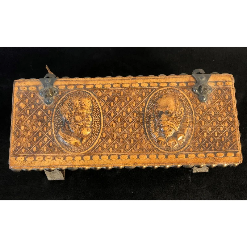 Vintage Spanish Tooled Leather Box 10 Vintage Spanish Tooled Leather Box - Image 8