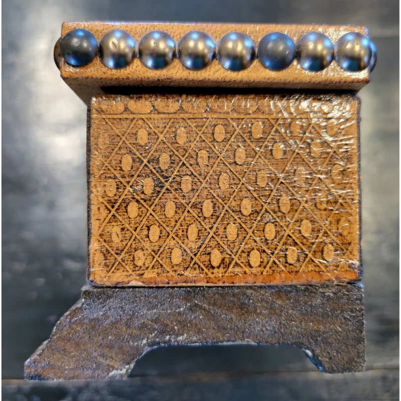 Vintage Spanish Tooled Leather Box 7 Vintage Spanish Tooled Leather Box - Image 5