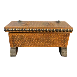 Vintage Spanish Tooled Leather Box