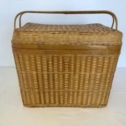Vintage Split Reed Wicker Storage Basket With Hinged Lid 21 Vintage Split Reed Wicker Storage Basket With Hinged Lid -CHAIRISH Shop vintage split reed wicker storage basket with hinged lid 4443