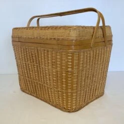 Vintage Split Reed Wicker Storage Basket With Hinged Lid 15 Vintage Split Reed Wicker Storage Basket With Hinged Lid -CHAIRISH Shop vintage split reed wicker storage basket with hinged lid 4871