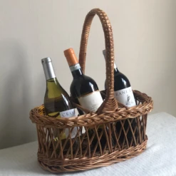 Vintage Three Bottle Wicker Wine Carrier -CHAIRISH Shop vintage three bottle wicker wine carrier 4319