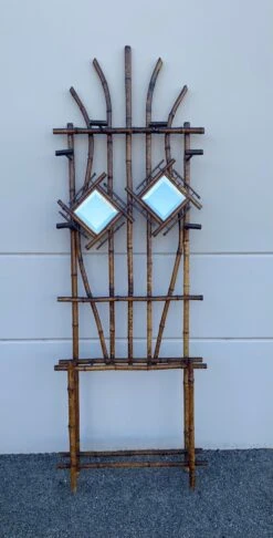 Vintage Tiger Bamboo Coat Rack Hall Tree With Mirrors -CHAIRISH Shop vintage tiger bamboo coat rack hall tree with mirrors 4559