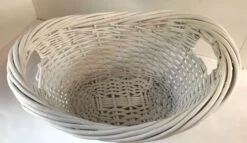 Vintage White Wicker Handled Basket -CHAIRISH Shop vintage white wicker handled basket 1142