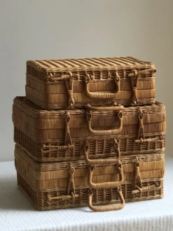 Vintage Wicker Basket Cases — Set Of 3 14 Vintage Wicker Basket Cases — Set Of 3 -CHAIRISH Shop vintage wicker basket cases set of 3 4859