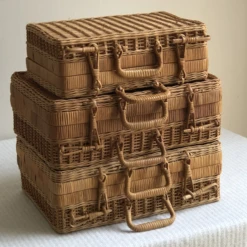 Vintage Wicker Basket Cases — Set Of 3 21 Vintage Wicker Basket Cases — Set Of 3 -CHAIRISH Shop vintage wicker basket cases set of 3 5767