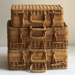 Vintage Wicker Basket Cases — Set Of 3 20 Vintage Wicker Basket Cases — Set Of 3 -CHAIRISH Shop vintage wicker basket cases set of 3 6280