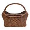 Vintage Wicker Magazine Basket With Woven Detail