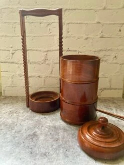 Vintage Wood Asian Stacking Bowls, Tiffin Box -CHAIRISH Shop vintage wood asian stacking bowls tiffin box 3262