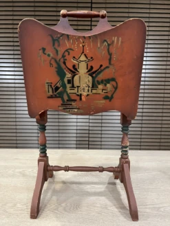 Vintage Wooden Magazine / Newspaper Rack Organizer With Chinoiserie Artwork -CHAIRISH Shop vintage wooden magazine newspaper rack organizer with chinoiserie artwork 1074