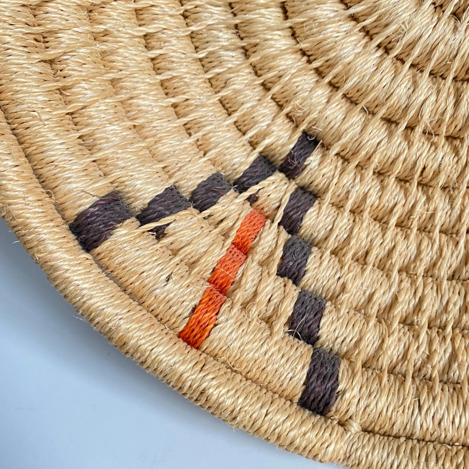 Vintage Woven Basket Tribal Aztec Print Boho Chic Handmade 4 Vintage Woven Basket Tribal Aztec Print Boho Chic Handmade - Image 2