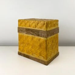 Vintage Woven Rattan And Onyx Tabletop Chest -CHAIRISH Shop vintage woven rattan and onyx tabletop chest 2893