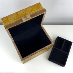 Vintage Woven Rattan And Onyx Tabletop Chest -CHAIRISH Shop vintage woven rattan and onyx tabletop chest 3291