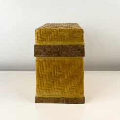 Vintage Woven Rattan And Onyx Tabletop Chest -CHAIRISH Shop vintage woven rattan and onyx tabletop chest 4388