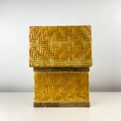 Vintage Woven Rattan And Onyx Tabletop Chest -CHAIRISH Shop vintage woven rattan and onyx tabletop chest 6688