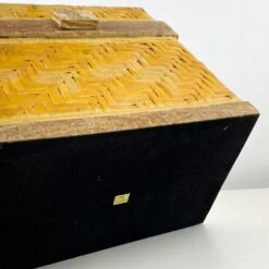 Vintage Woven Rattan And Onyx Tabletop Chest -CHAIRISH Shop vintage woven rattan and onyx tabletop chest 9476