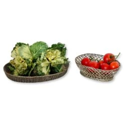 Vintage Woven Silver-Plate Basket & Tray -CHAIRISH Shop vintage woven silver plate basket and tray 1867