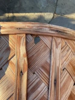 Vintage Woven Wicker Large Two Handled Basket -CHAIRISH Shop vintage woven wicker large two handled basket 4404