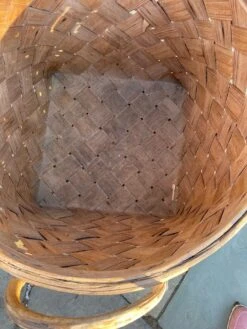 Vintage Woven Wicker Large Two Handled Basket -CHAIRISH Shop vintage woven wicker large two handled basket 5204