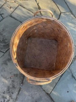 Vintage Woven Wicker Large Two Handled Basket -CHAIRISH Shop vintage woven wicker large two handled basket 5457