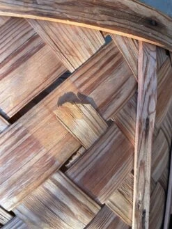 Vintage Woven Wicker Large Two Handled Basket -CHAIRISH Shop vintage woven wicker large two handled basket 6937