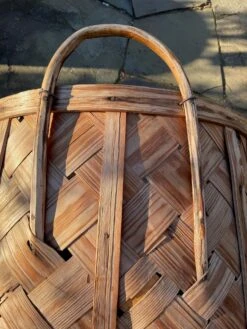 Vintage Woven Wicker Large Two Handled Basket -CHAIRISH Shop vintage woven wicker large two handled basket 8501